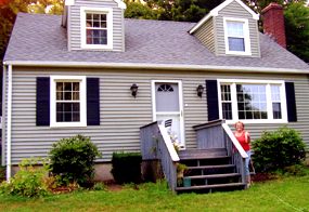 Newly installed vinyl siding